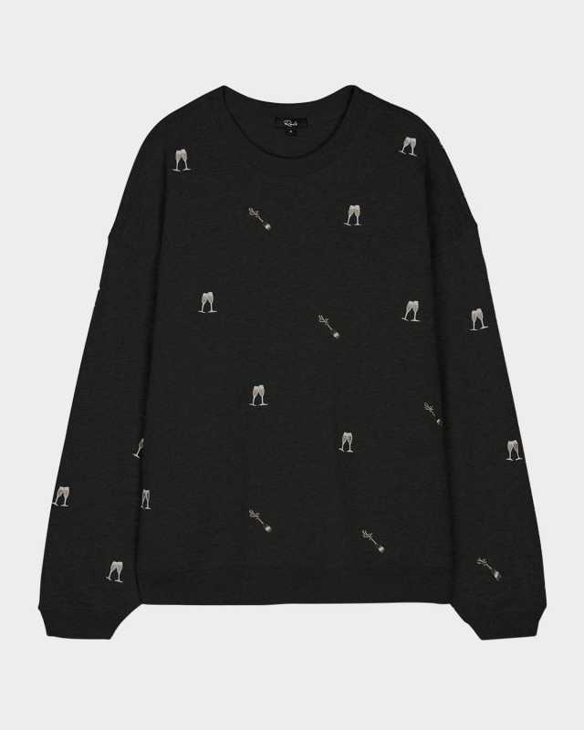 Varsity Champagne Embroidered Sweatshirt